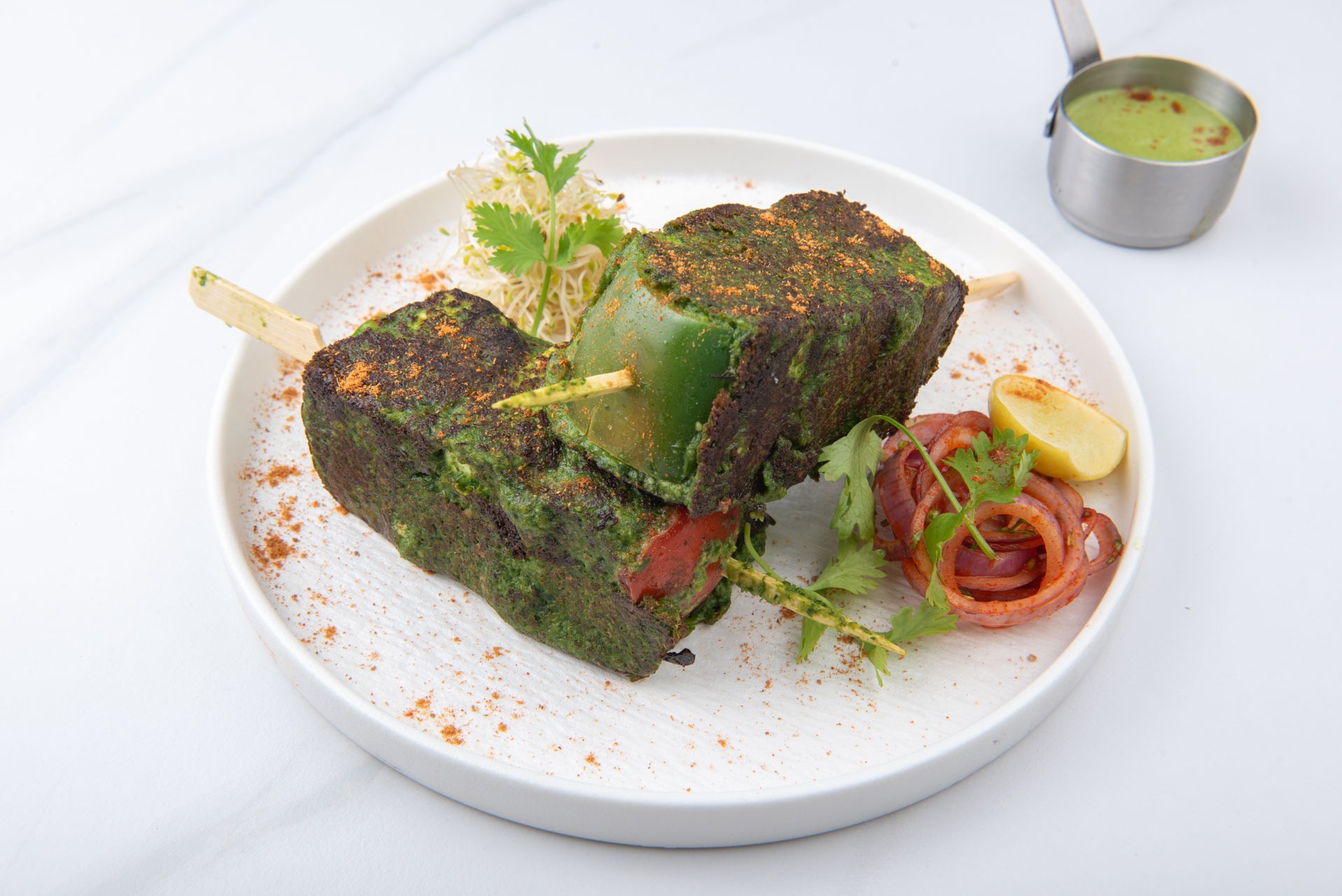 Cilantro Paneer Shashlik Kebab